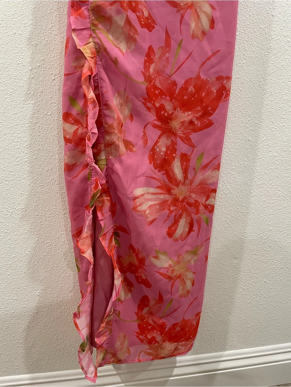 Petal and Pup Charli Pink Floral Tropical Print Slip Midi Dress NWT XS - Picture 12 of 15